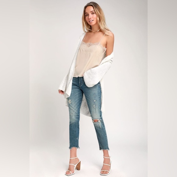 Lulus Maddox Ivory Satin Lace Cami - Picture 4 of 9